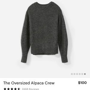 Everlane Oversized Alpaca Sweater Charcoal Small